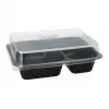 Contenitore monouso per alimenti Papstar 96553 in polipropilene nero 227x178x45mm
