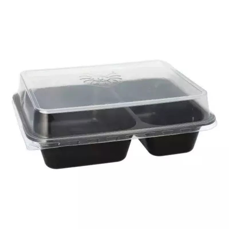 Contenitore monouso per alimenti Papstar 96553 in polipropilene nero 227x178x45mm