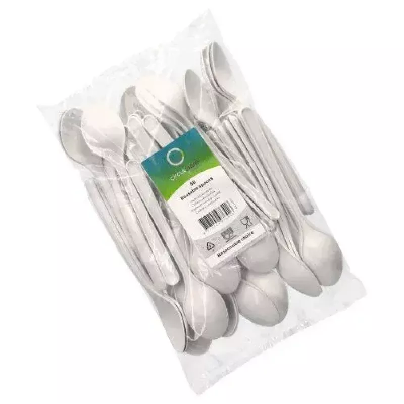 Cucchiaio monouso per zuppa Papstar 96432 in polipropilene bianco 50 pezzi