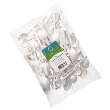 Cucchiaio monouso per zuppa Papstar 96434 in polipropilene bianco 50 pezzi