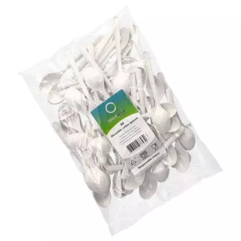 Cucchiaio monouso per zuppa Papstar 96434 in polipropilene bianco 50 pezzi