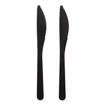 Forchetta monouso Papstar 96436 in polistirolo 50 pezzi nera 185 mm