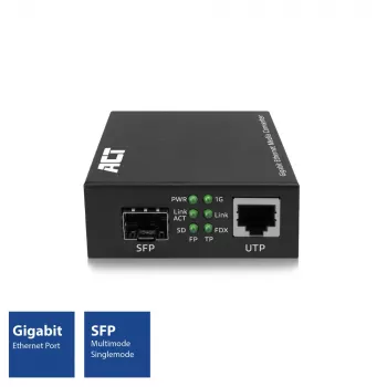Convertitore di rete ACT AC4451 1000 Mbit/s multimodale monomodale nero