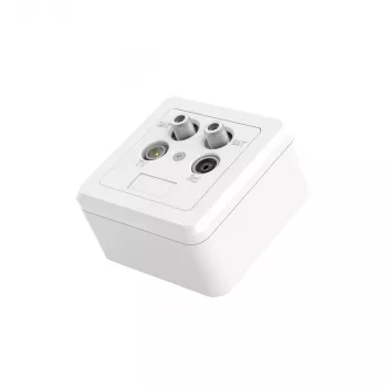 Hama 00205354 presa antenna 2x SAT + TV + Radio bianco