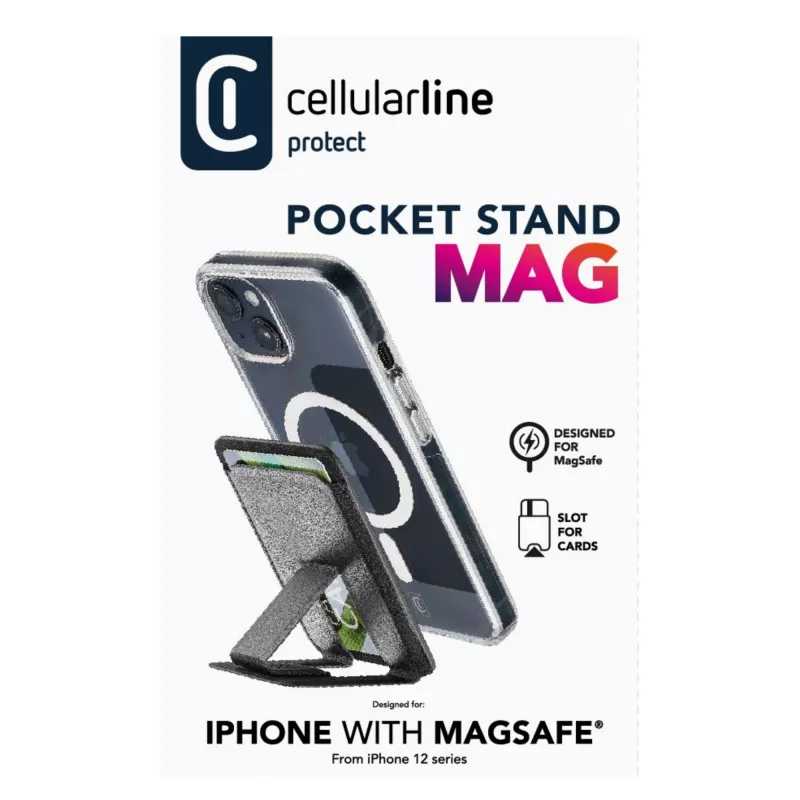 Cellularline Pocket Stand Mag supporto magnetico per carte con funzione stand compatibile MagSafe
