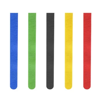 Hama 00221004 fascette per cavi fascette in velcro nylon nero, blu, verde, rosso, giallo 5 pz.