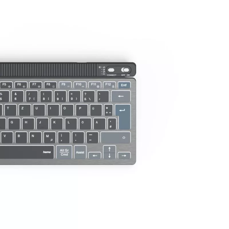 Tastiera multi-dispositivo Hama WK-700, wireless, retroilluminata, compatta, QWERTZ, nera