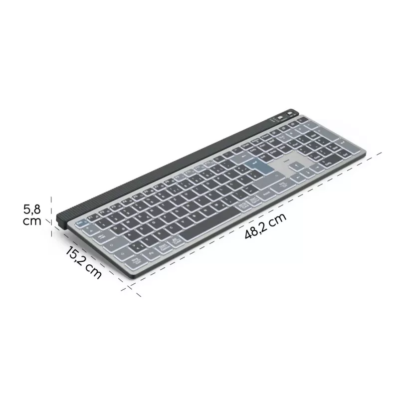 Tastiera multi-dispositivo Hama WK-750, wireless, retroilluminata, QWERTZ tedesco, nera