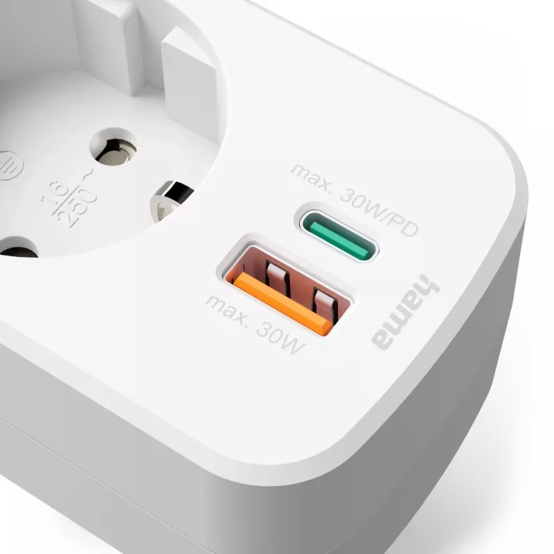 Hama 00223343 prolunga elettrica 1 uscita AC per interni bianco