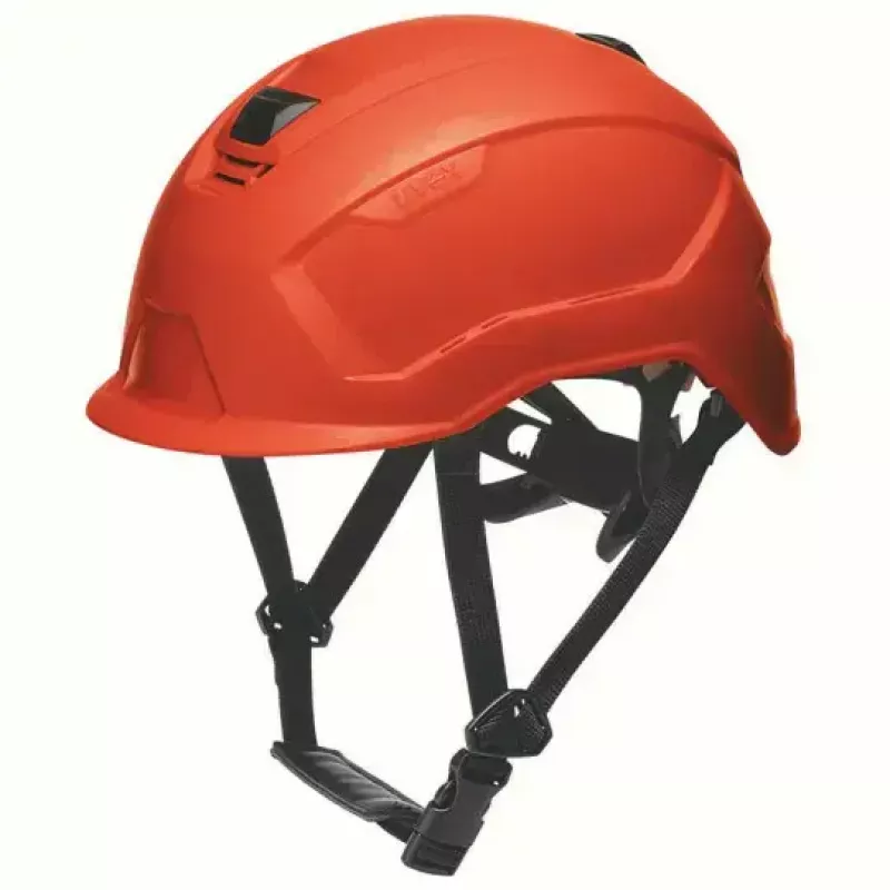 Cuffia di protezione di sicurezza UVEX 9731333 — plastica HDPE, rossa, regolabile 51–65 cm