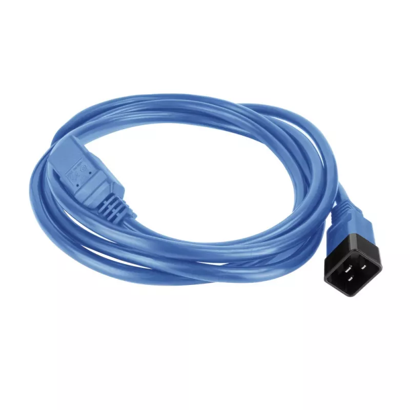 Cavo di alimentazione ACT C20–C21 IEC60320 blu 1 m, 250 V, 16 A