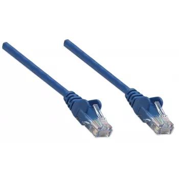 Intellinet cavo patch di rete, Cat6, 1,5 m, blu, CCA, U/UTP, PVC, RJ45, contatti dorati, protezione linguetta, guaina antigraffio, garanzia a vita