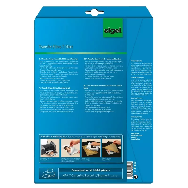 Carta transfer per tessuti Sigel IP653
