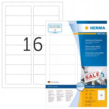 Etichette rimovibili HERMA 10303 A4 88,9x33,8 mm bianco