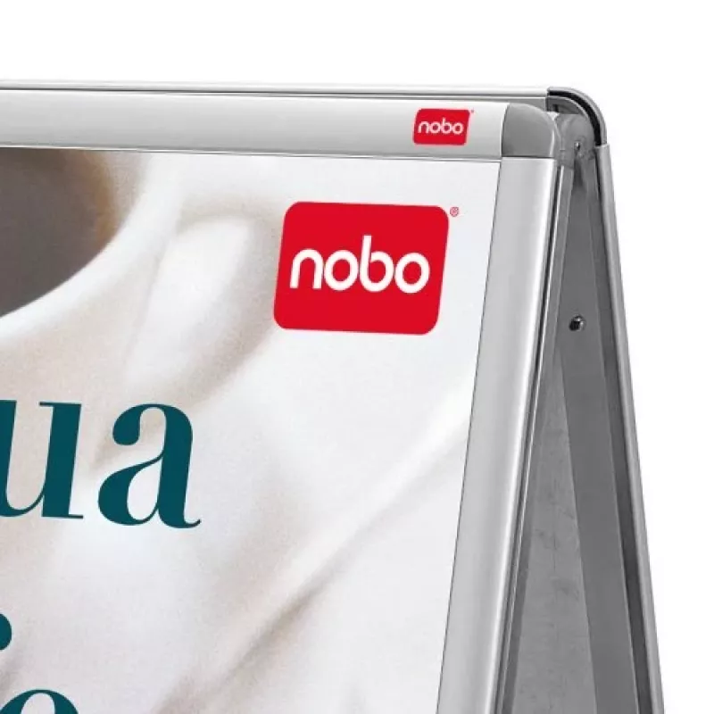 Nobo Essence A2 A-Frame cartello da pavimento, argento, alluminio, 485 mm, 850 mm
