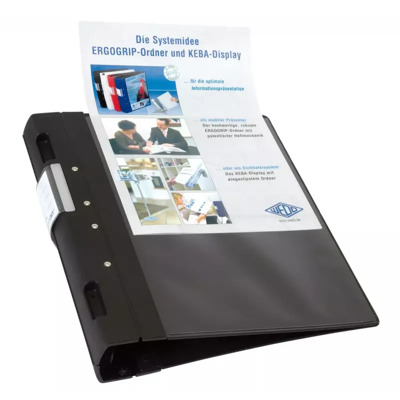 WEDO ERGOGRIP raccoglitore per presentazioni A4, 56 mm, nero, 4 anelli, 58 18001