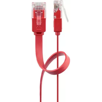 Cavo patch piatto Goobay CAT 6 U/UTP rosso 2 m