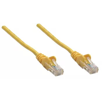 Cavo patch di rete Intellinet, Cat6, 0,25 m, giallo, CCA, U/UTP, PVC, RJ45, contatti placcati oro, protezione del fermo, guaina antitorsione, garanzia a vita