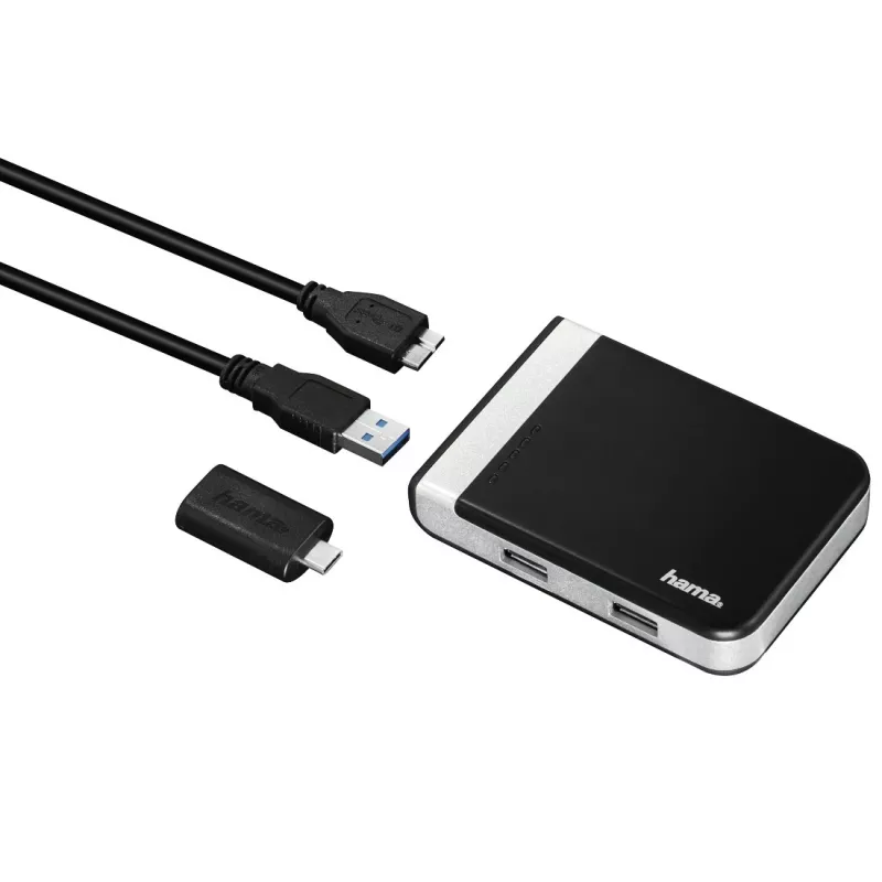 Lettore di schede Hama 00054546 USB 3.2 Gen 1 (3.1 Gen 1) Type-A/Type-C nero, argento
