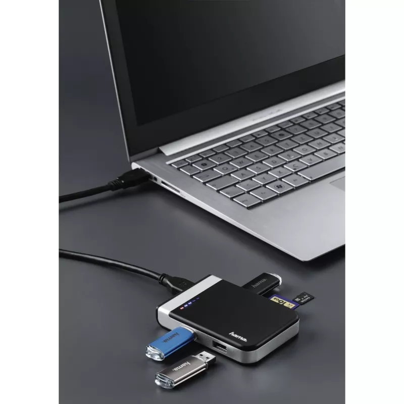 Lettore di schede Hama 00054546 USB 3.2 Gen 1 (3.1 Gen 1) Type-A/Type-C nero, argento