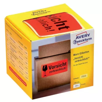 Etichette adesive Avery 7211 rettangolo arrotondato rosso