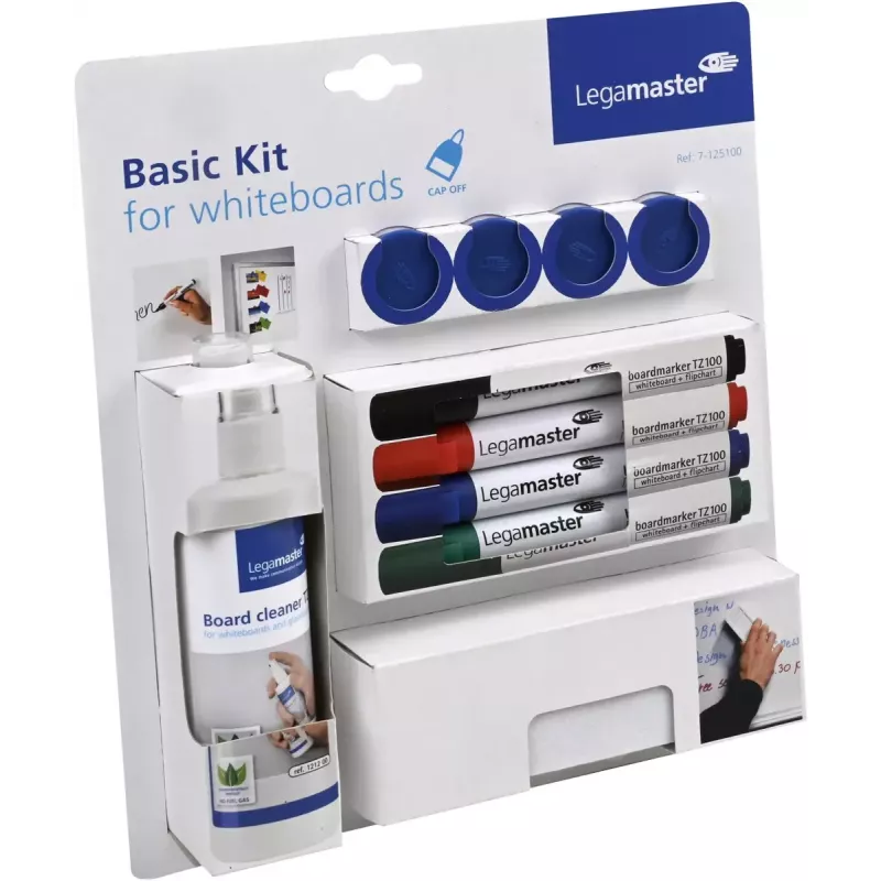Set di accessori per lavagne bianche Legamaster basic 10 pezzi, compatibile con Legamaster UNIVERSAL, multicolore, 225×45×255 mm