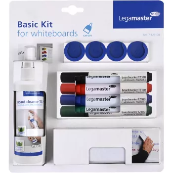 Set di accessori per lavagne bianche Legamaster basic 10 pezzi, compatibile con Legamaster UNIVERSAL, multicolore, 225×45×255 mm