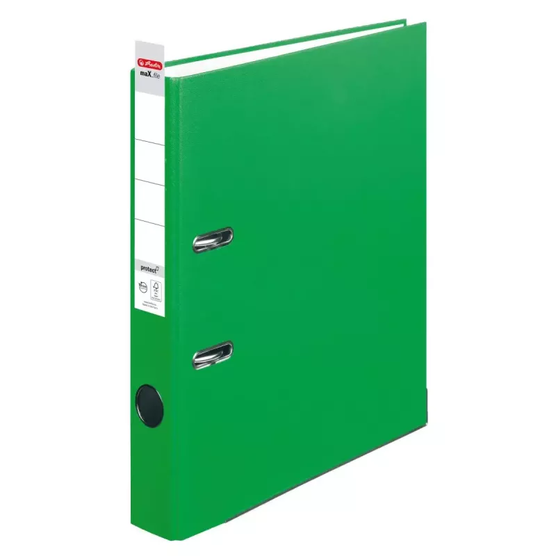 Herlitz maX.file protect raccoglitore ad anelli, dorso 50 mm, A4, verde chiaro, PP