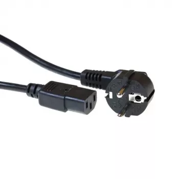 Cavo di alimentazione ACT connettore maschio CEE 7/7 (angolare) - C13 nero 2 m