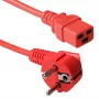 Cavo di alimentazione ACT connettore maschio CEE 7/7 (angolare) - C19 rosso 1,2 m