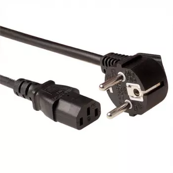 Cavo di alimentazione ACT Powercord LSZH spina CEE 7/7 (angolare) - C13 nero 1,5 m