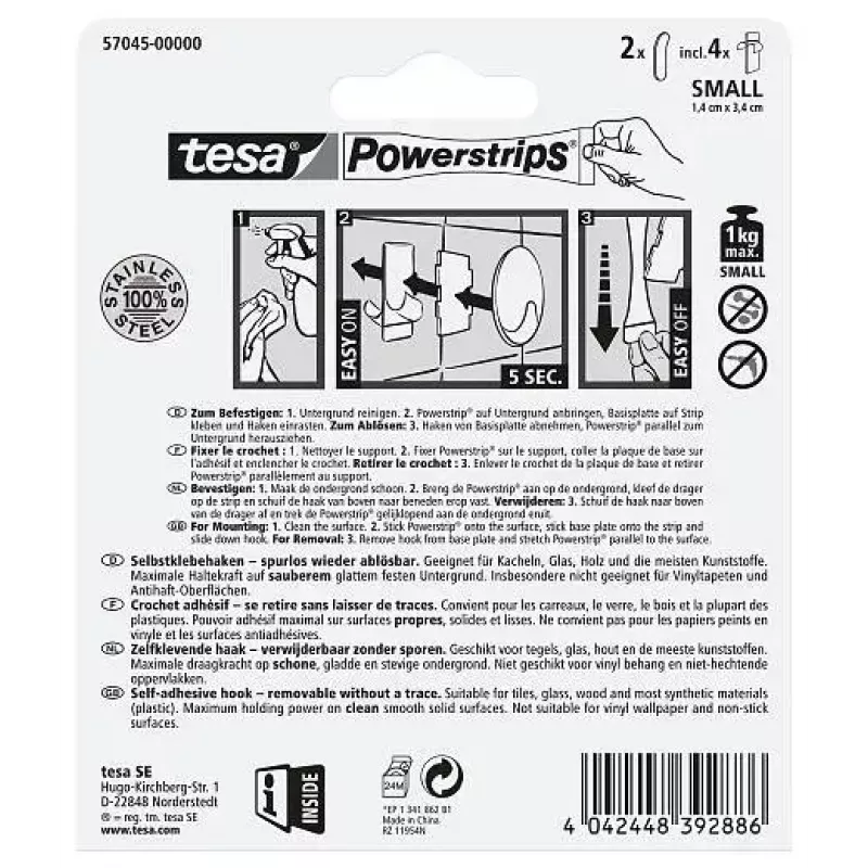 Gancio portasciugamani TESA 57045-00000 Metallic per interni 2 pz.