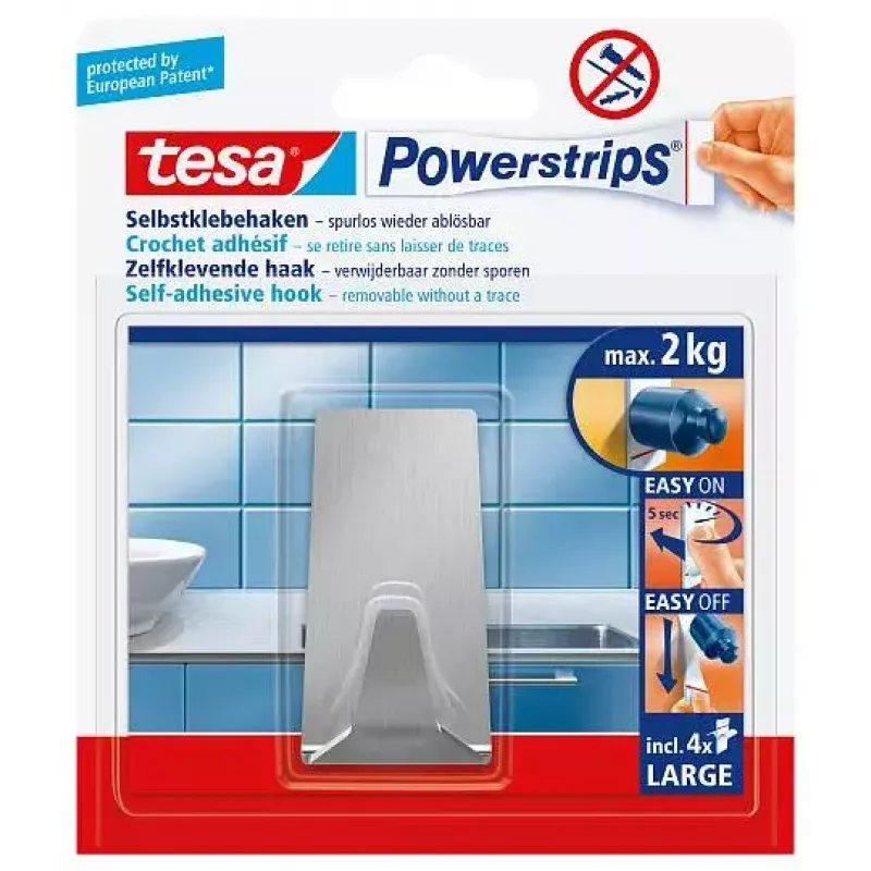 Gancio portasciugamani TESA 58266-00000 acciaio inox per interni