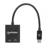 Manhattan adattatore audio USB-C a USB-C e USB-C (incl. Power Delivery), nero, 480 Mbit/s (USB 2.0), cavo 11cm, con Power Delivery alla porta USB-C (60W), tre anni di garanzia