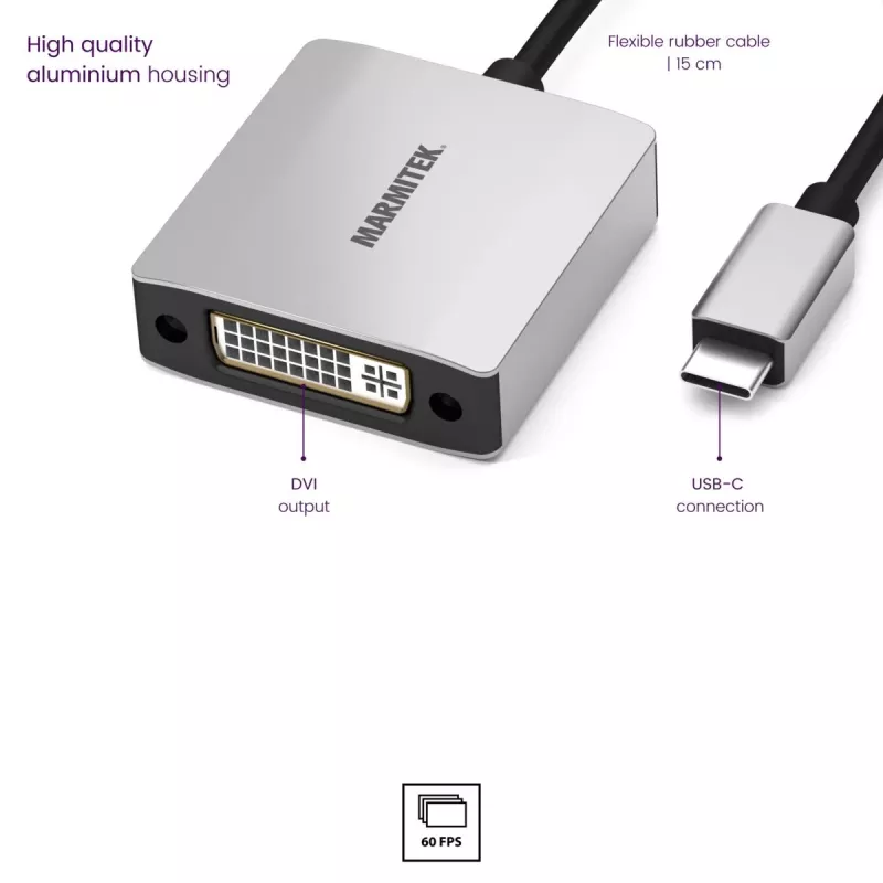 Marmitek Connect USB C to DVI - adattatore da USB-C a DVI