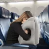 Cuscino da viaggio Hama 00096292 gonfiabile grigio PVC velluto bus aereo