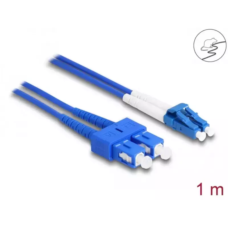 DeLOCK cavo in fibra ottica LC duplex su SC duplex monomodale OS2 1 m