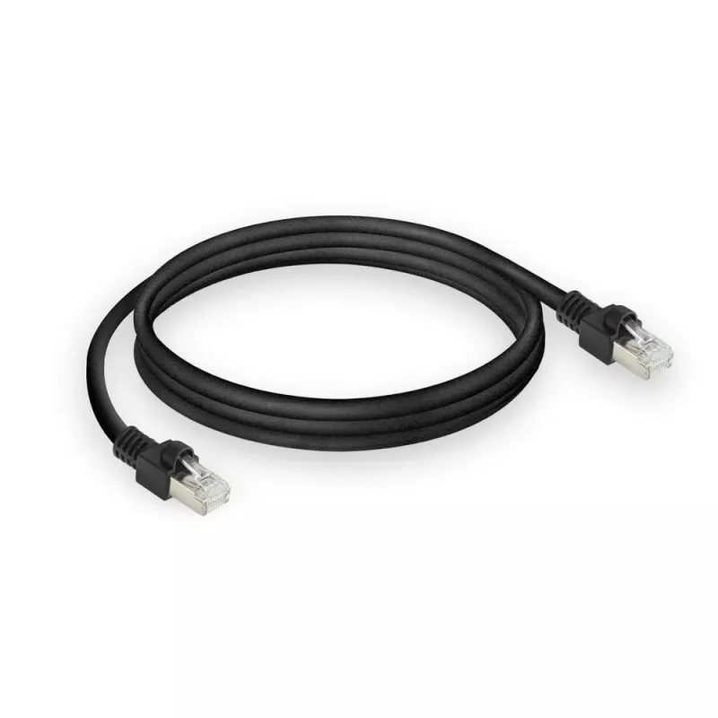 ACT nero 0,5 metri S/FTP CAT7 PUR flex cavo patch senza linguetta con connettori RJ45 (conforme CAT6A)