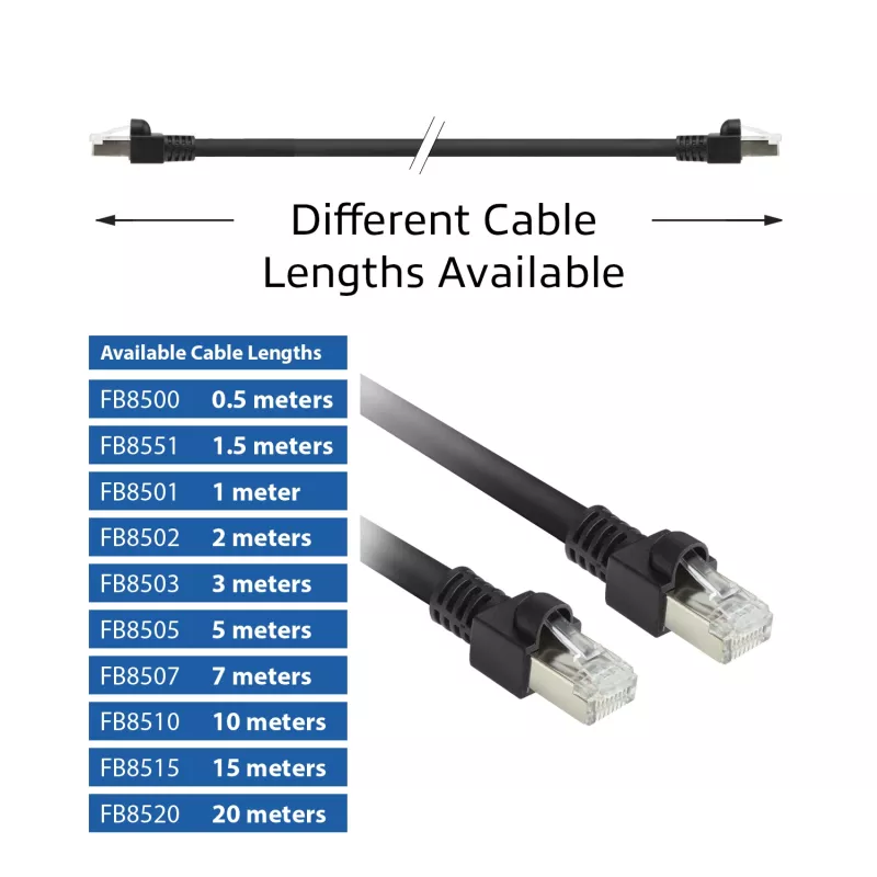 ACT nero 1 metro S/FTP CAT7 PUR flex cavo patch snagless con connettori RJ45 (compatibile CAT6A)