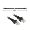ACT nero 10 metri S/FTP CAT7 PUR flex cavo patch, protezione linguetta, con connettori RJ45 (conforme CAT6A)