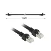 ACT nero 15 metri S/FTP CAT7 PUR flex cavo patch senza linguetta con connettori RJ45 (conforme CAT6A)