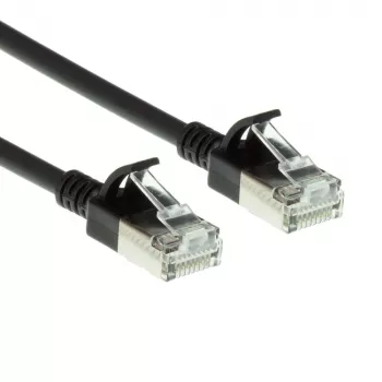 ACT nero 10 metri LSZH U/FTP CAT6A Datacenter Slimline cavo patch con connettori RJ45 senza linguetta
