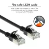 ACT nero 10 metri LSZH U/FTP CAT6A Datacenter Slimline cavo patch con connettori RJ45 senza linguetta