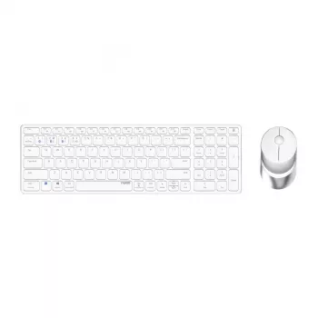 Rapoo 9750M tastiera mouse inclusi wireless Bluetooth QWERTZ tedesco bianco