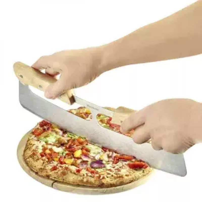 Westmark Pro tagliapizza, acciaio inox, manico in legno, argento/marrone