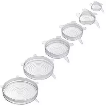 Coperchi per alimenti Westmark 23272260 - coperchi in silicone trasparenti, 6 pezzi