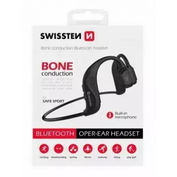 Cuffie Swissten conduzione ossea Bluetooth V5.0 nero