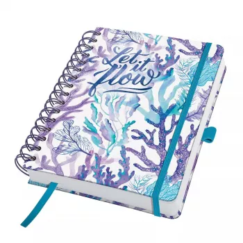 Diario personale Sigel Jolie JP204 blu petrolio lilla turchese bianco