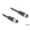 Cavo di rete DeLOCK M12 codifica A 8 poli connettore maschio su connettore femmina Cat5e 2 m nero