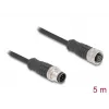 Cavo di rete DeLOCK M12 codifica A 8 poli connettore maschio su connettore femmina Cat5e 5 m nero